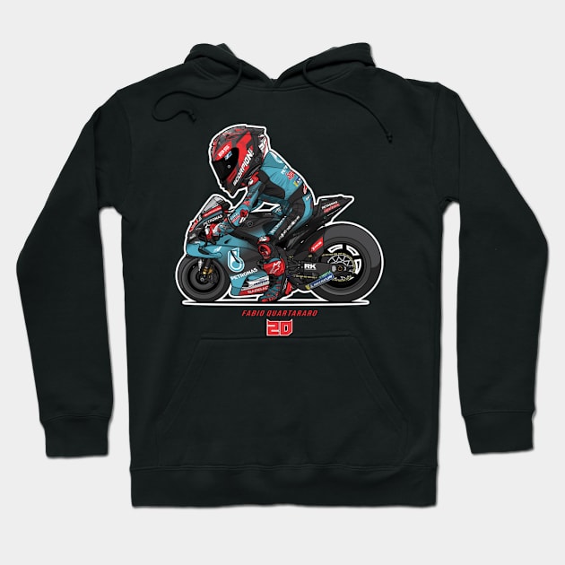 Fabio Quartararo 20 Toon Hoodie by lavonneroberson